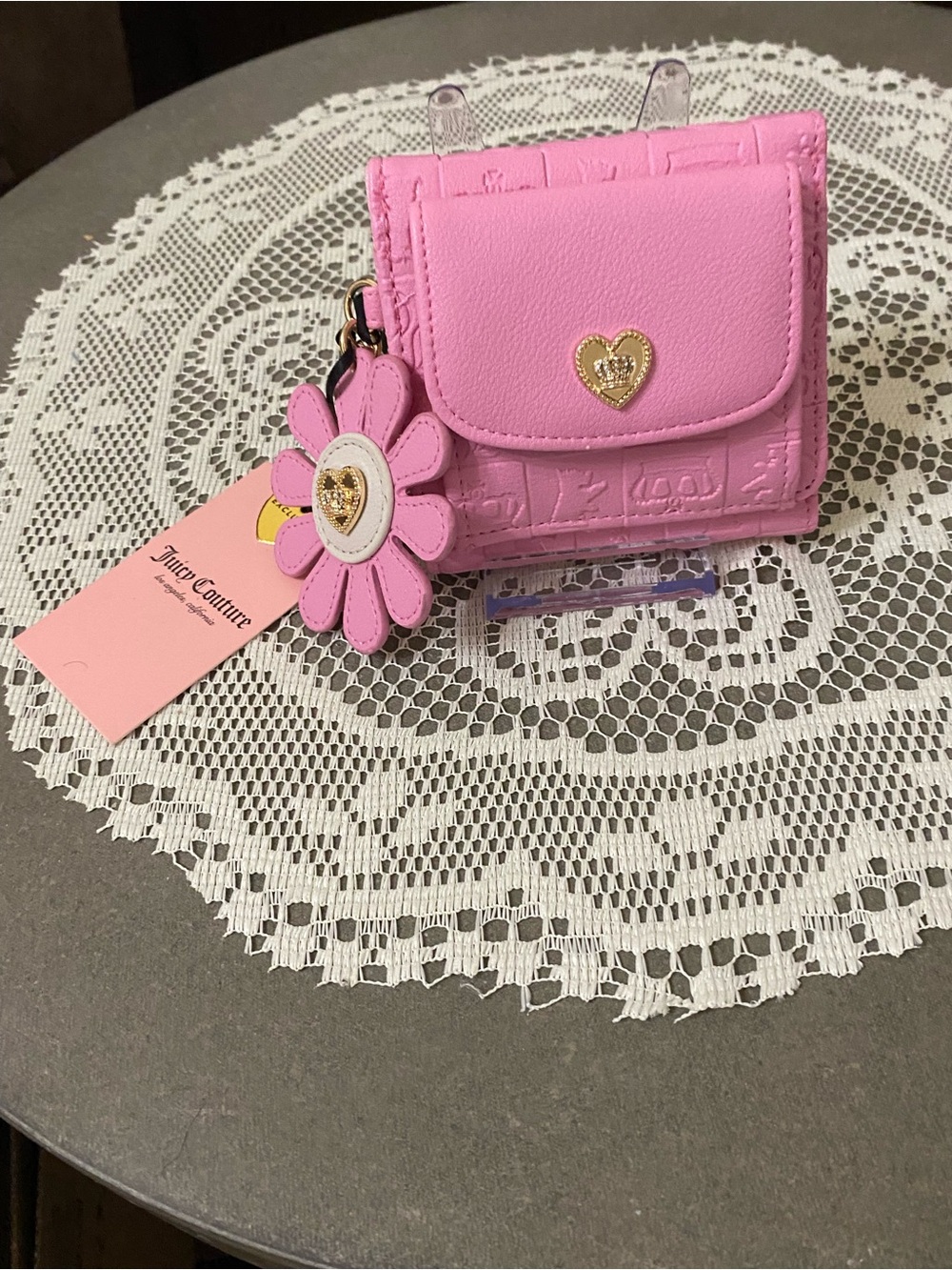 Juicy Couture Heart Charm Wallet Pink NWT
